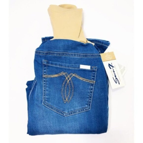 Seven7 Maternity Womens 5 Pockets Cropped Flared Bootcut Jeans Sz 12 New - Picture 6 of 10